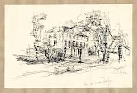 Houtskooltekening in 1948 geschonken aan medeleerlinge in Ter Kameren, Andrée Dumont. Vandaar de mededeling op de tekening 'van een medeleerling'. Het kasteel  is voorlopig nog niet gevonden.
